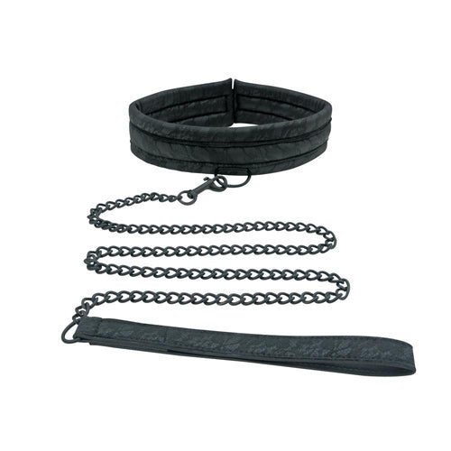 Sincerely Sportsheets Lace Collar and Leash - Black